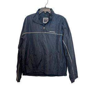 Vintage Abercrombie & Fitch Gym Issue 92 Mens Jacket L Navy Nylon Half-Zip Retro
